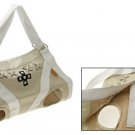 Size M Pet Dog Puppy Travel Shopping Carrier Carry Bag PU Beige