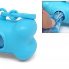 Light Blue Bone Shape Dispenser Box + Pet Doggie Garbage Trash Clean-up Bag