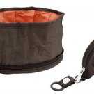 Collapsible Portable Fabric Travel Dog Pet Food Water Nylon Feeder Bowl