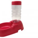 Travel Portable Red Plastic Pet's Bowl + Water Bottle Feeder