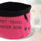 Pink Portable Pet Dog Cat Travel Food Water Folding Bowl