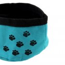 Travel Pet Dog Fold Up Travel Food & Water Bowl Blue