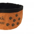 Fashion Flexible Flower Pattern Orange Rag Nylon Pet's Dish Bowl