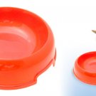 Orange Cat Dog Solid Plastic Food Feeder Dish Pet Water Bowl