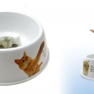 White Solid Plastic Dog Cat Food Water Bowl Dish Pet Feeder
