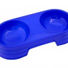 Dual Pet Dog Food Bowl Feeder - Blue