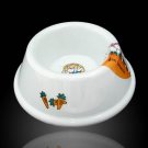 Solid Plastic Pet Dog Cat Bowl Feeder- White