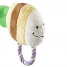 Purple White Roped Color Block Tropical Fish Squeaky Toy for Pet Dog