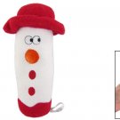 Red White Plush Christmas Snowman Squeeze Whistling Toy for Pet Dog