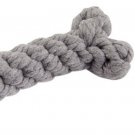 Pet Dog Gray Cotton Rope Knot Twister Bone Shape Chew Tug Toy