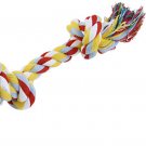 Pet Dog Colored Cotton Rope Knot Bone Chew Tug Training Toy