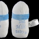 White Blue Milk Bottle Shape Plush Squeaky Toy for Pet Dog
