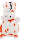 Lovely Orange Speckle Plush Squeaky Cow Pet Toy Doll for Puppy Dog