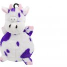 Stuffed Purple Pattern Plush Squeaky Cow Doll Gift Toy for Pet Dog