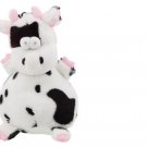 Black Speckle Sponge Stuff Plush Squeaky Cow Toy Doll for Pet Dog