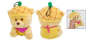 Stuffed Yellow Pineapple Hat Plush Bear Pet Toy Doll for Puppy Dog