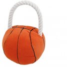 Orange Red Roped Plush Basketball Pet Ball Toy for Puppy Dog