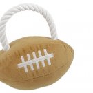 Rope Design Brown Plush Squeaky American Football Pet Toy for Puppy Dog