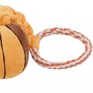 Rope Ring Mini Plush Basketball Pet Squeaky Ball Toy for Puppy Dog
