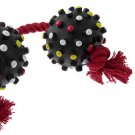 Dog Pet Catching Chew Toy Braided Rope Knot Tug Ball Red