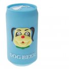 Blue Soft Vinyl Plastic Beer Can Pet Dog Chew Squeaky Toy