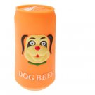 Orange Vinyl Plastic Beer Can Pet Cat & Dog Squeaky Chew Toy