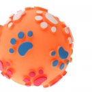 Orange Pet Dog Puppy Chew Squeak Squeaky Ball Toy