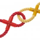 Dog Pet Red Yellow Dual Eight Rope Chew Play Toy New