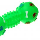 Pawl Print Bone Squeaky Squeak Toy Green for Pet Dog