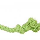 Green 8 Inch Dog Cotton Braided Chew Rope Knot Tug Toy