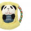 Chase N Chew Panda Design Plush Cotton Squeaky Rope Frisbee for Pet Dog