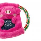 Dog Puppy Chase N Chew Animal Design Plush Cotton Rope Frisbee with Squeaker