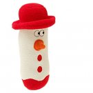 Loofa Snowman Xmas Holiday Plush Dog Pet Puppy Squeaky Toy L24cm