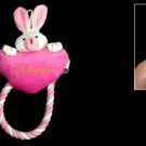 Rabbit Pattern Plush Squeaky Squeaker Toy with Tug Rope for Pet Puppy Dog