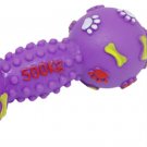 Pet Dog Cat Squeaky Toy Vinyl Squeak Dumbbell with Paws Printed