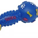 Blue Squeak Dumbbell Vinyl Pet Dog Cat Squeaky Toy