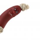 Vinyl Sausage w/Rope Pet Dog & Chew Toys Brown