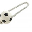 Squeaky Soccer Ball Rope Tug Toy for Dogs and Puppies