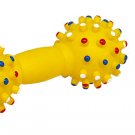 Yellow Dumbbell Shaped Dog & Cat Pet Squeaky Chew Toy