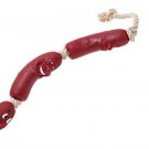 Brown Rubber Sausage w/Rope Pet Cat Dog & Chew Toys