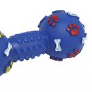 Dumbbell Pattern Squeaky Dog & Cat Pet Chew Toy Blue