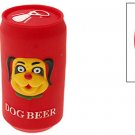 Red Vinyl Plastic Beer Pet Cat & Dog Squeaky Chew Toy
