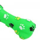 Vinyl Rubber Bone Pet Cat Dog Squeaky & Chew Toys Green