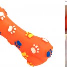 Vinyl Orange Rubber Bone Pet Cat Dog Squeaky & Chew Toys