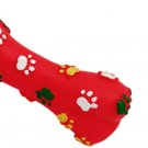 Red Vinyl Rubber Bone Pet Cat Dog Squeaky & Chew Toys