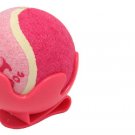 Dog Cat Pet Toy Cricket Baseball Tennis Ball Pink with Clip Bracket