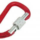 D Shaped Red Bi-colored Painted Large Aluminum Carabiner