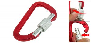 D Shaped Red Bi-colored Painted Large Aluminum Carabiner
