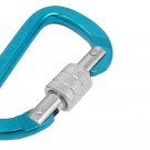 Large Blue D-Shaped Aluminum Carabiner Clip