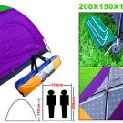 Family Couple 2 Man Tent for Outdoor Beach Camping Purple & Yellow